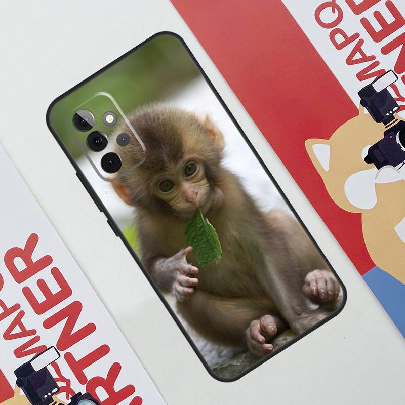 Cute Baby Monkey Animal Case For Samsung Galaxy A53 A16 A26 A36 A56 A55 A35 A15 A52 A32 A12 A33 A13 A14 A34 A54 A17