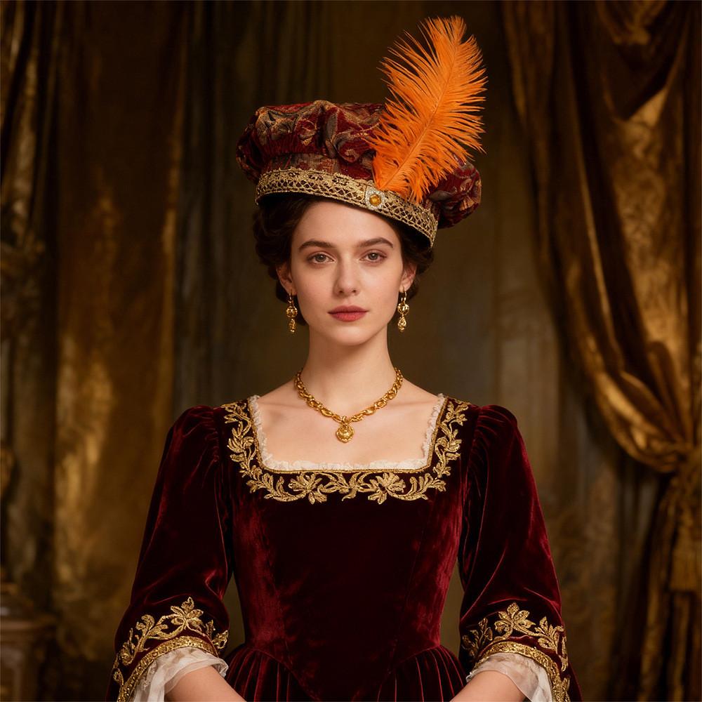 Medieval Feather Hat Vintage Renaissance Cosplay For Adults