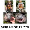 Футболка Moo Deng Tiny Baby Hippo Star Thailand Cute Pygmy Hippo Unisex для мужчин и женщин с принтом и круглым вырезом