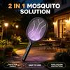 Raqueta eléctrica antimosquitos 2 en 1, matamoscas recargable y lámpara atrapamosquitos para el hogar