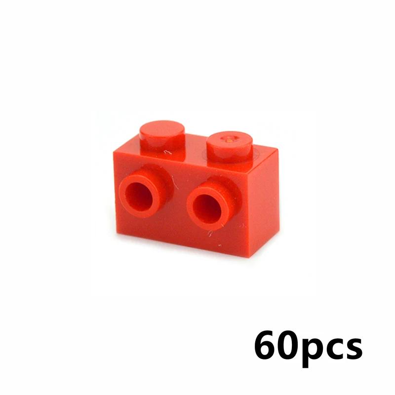60 шт. MOC Толстые кубики 1x2 с выступами сбоку Собираемые части Модифицированные строительные блоки DIY Высокотехнологичные игрушки Совместимый 11211