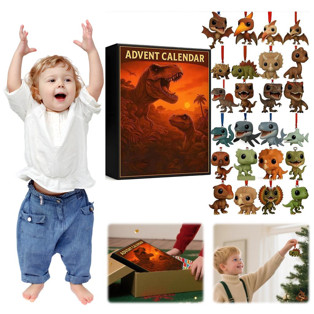 Календарь Адвента «Парк динозавров» 2025 с 24 фигурками-сюрпризами Рождественский календарь Адвента для Хэллоуина и Рождества