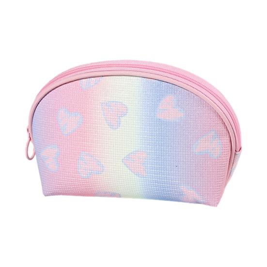 Makeup Bag Zipper Closure Waterproof Large Capacity Travel Toiletry Bag Heart Pattern Makeup Organizer Case