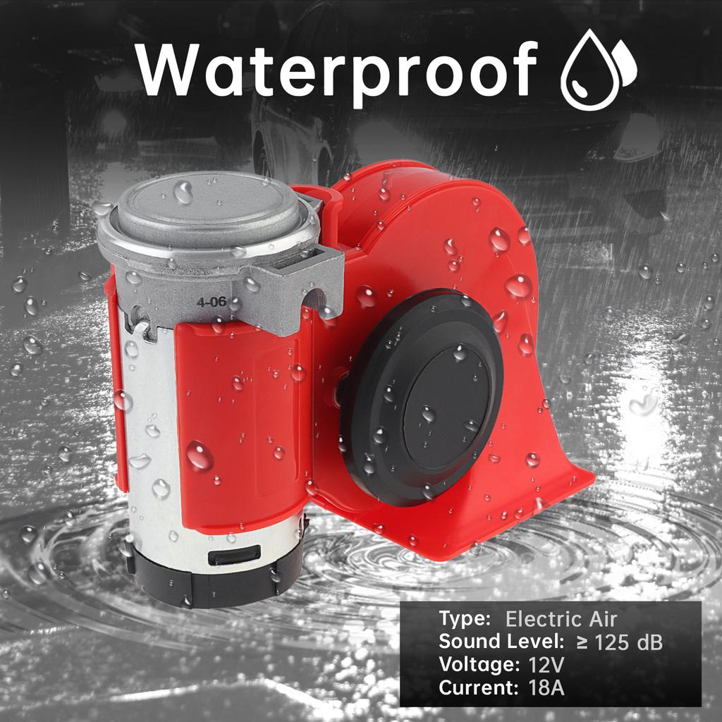 12V 150дБ Звук поезда Электрический воздушный гудок Громкий комплект с компрессором Жгут проводов Кнопка Красный для грузовика автомобиля мотоцикла