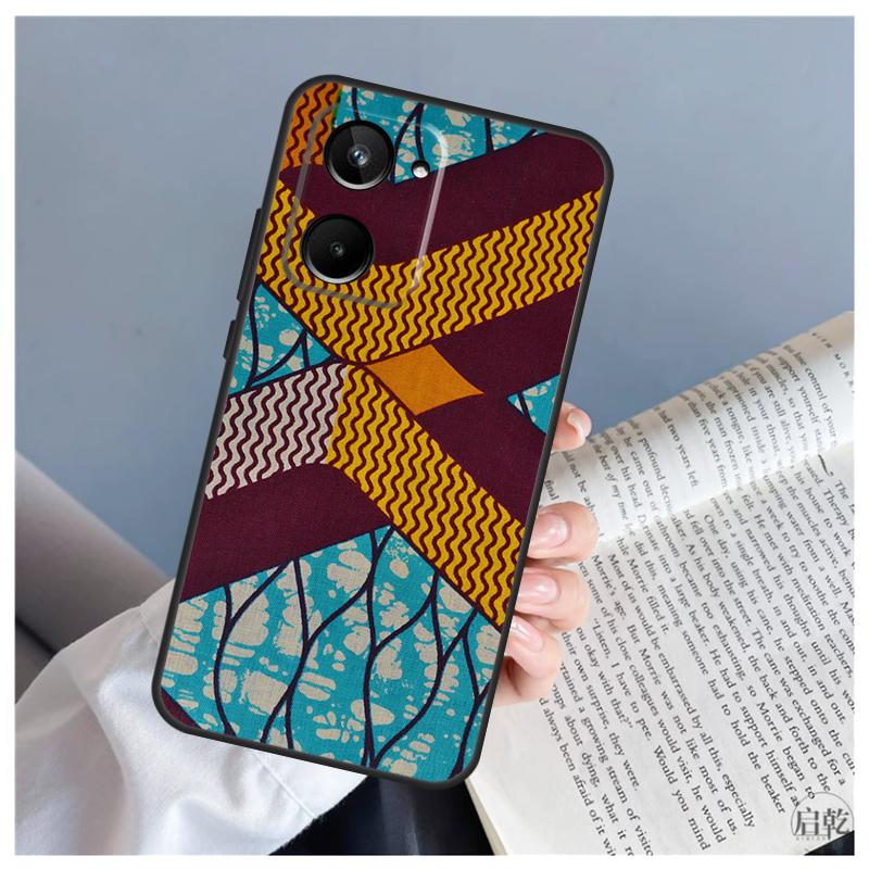 African Wax Fabric For Realme 15 10 11 13 12 14 Pro Plus C65 C67 C71 C63 C61 C55 C51 C53 C75 GT6 GT7 Pro Case