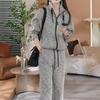 Women's Fashion Casual Loose Cardigan Wide-leg Pants Two-piece Set