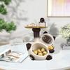 Cute Cat Statue Storage Tray Candy Dish Decorative Home Accent Entrance Key Holder Bowl for Desk