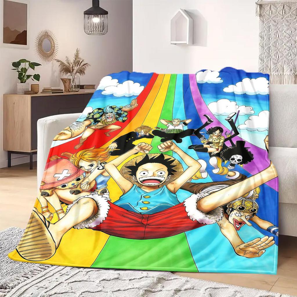 ONE PIECE Anime Print Blanket Warm Comfortable Flannel Blanket Suitable for Bedrooms,Sofas, Beds,Chairs,Travel -QIAO90