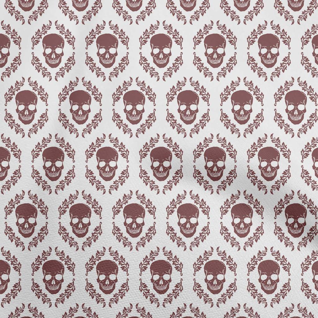 oneOone Cotton Flex Brown Fabric Skull Sewing Material Print Fabric By The Yard 40 Inch