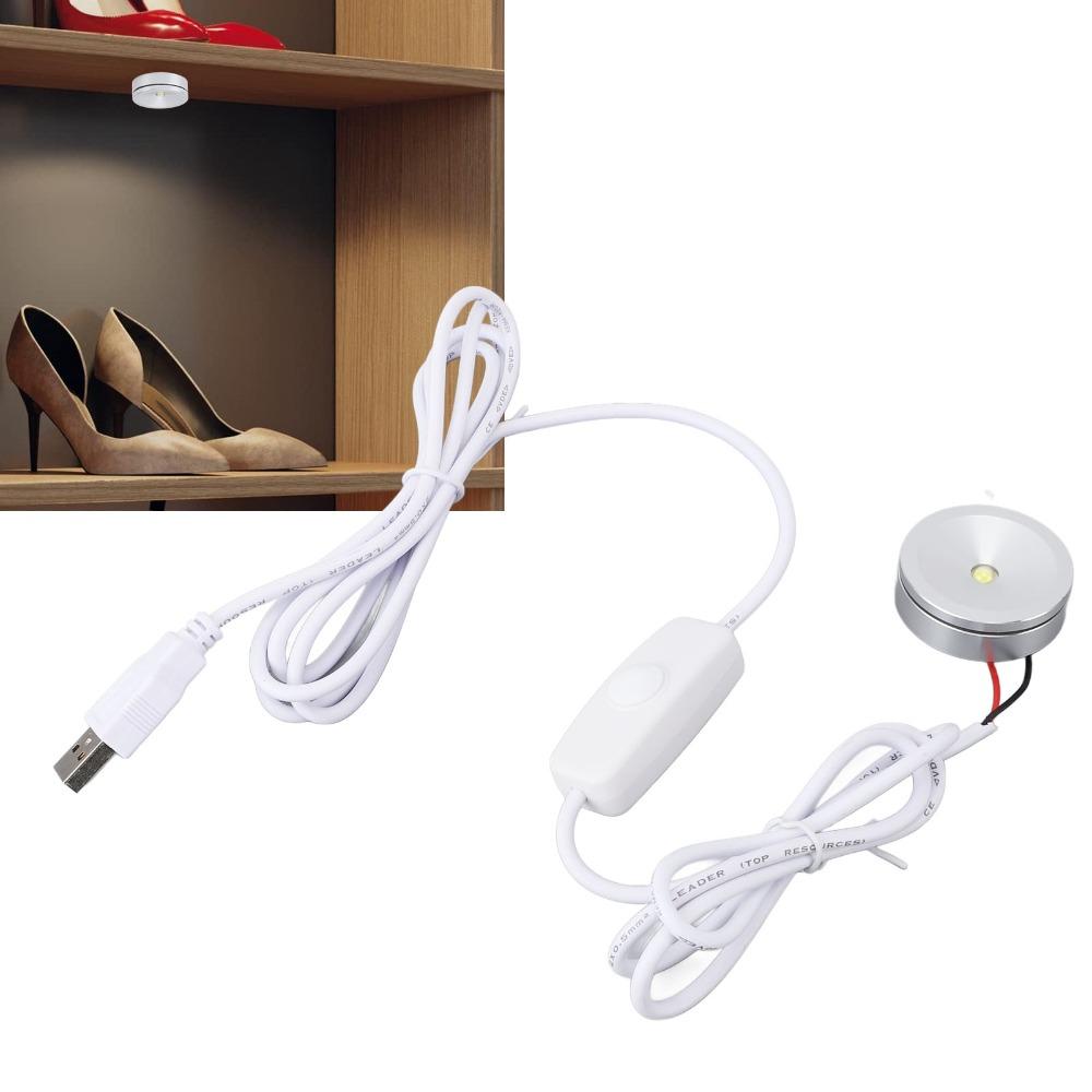 2pcs 6.6ft Cable USB Mini Spotlights 5V Small Spot Lights LED Spotlights Display Cabinets