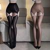 Женские прозрачные колготки из лошадиного масла с клипсами для носков, с высокой посадкой, для танцев на пилоне, мини-платье, пояс для чулок, чулки до бедра с подвязками