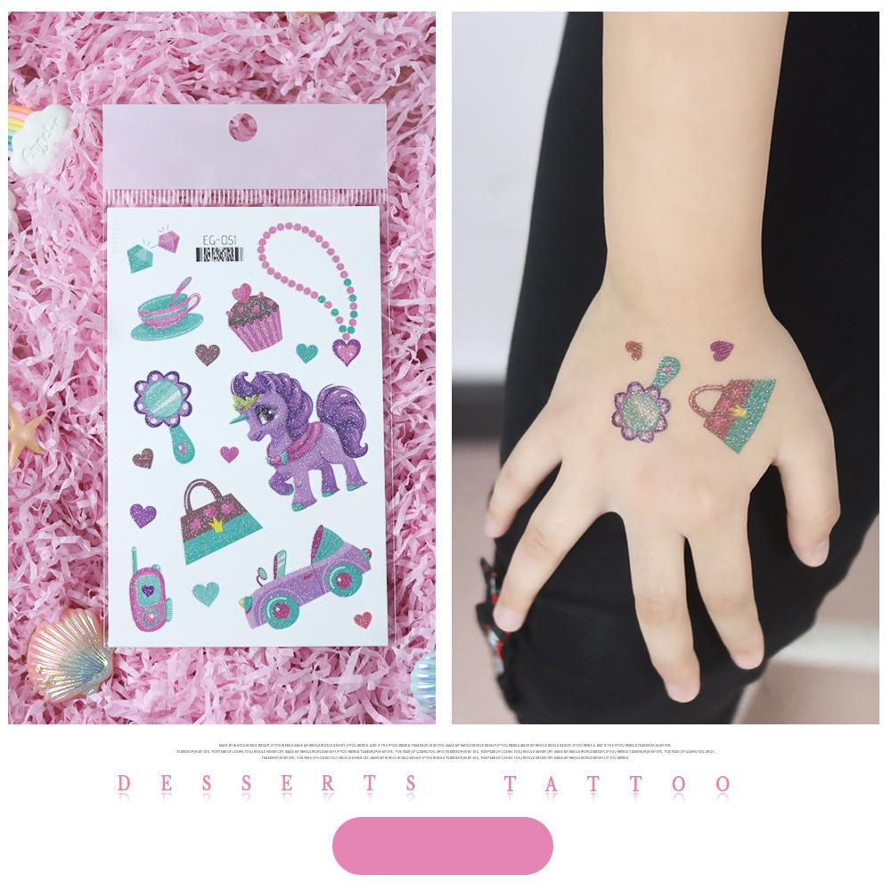 Glitter Princess Tattoo Stickers for Kids – Perfect for Party Desserts