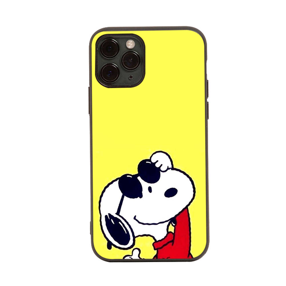 SM14 Snoopy Cartoon Black Sofe Case for Samsung Note 20 Lite S24 Ultra S23 A03 A05 A06 A11 A71 A15 A16 A13 A24 A25 A33 A52 A53 A50 M55 M35 Plus