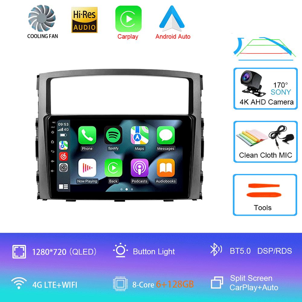 Автомагнитола Android 14 для Mitsubishi Pajero 4 V80 2006 - 2024 Мультимедийный видеоплеер Навигационная стереосистема Без 2din 2 din dvd