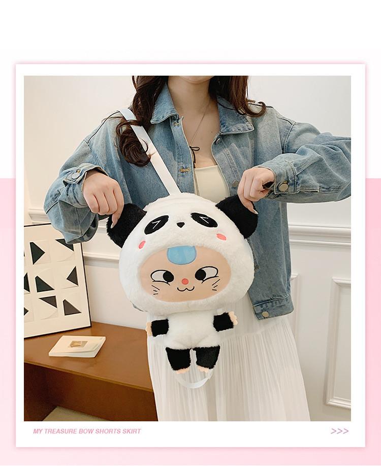 Elephant Babythree Cute Fox Panda Rabbit Animal Costume Cartoon Plush Backpack