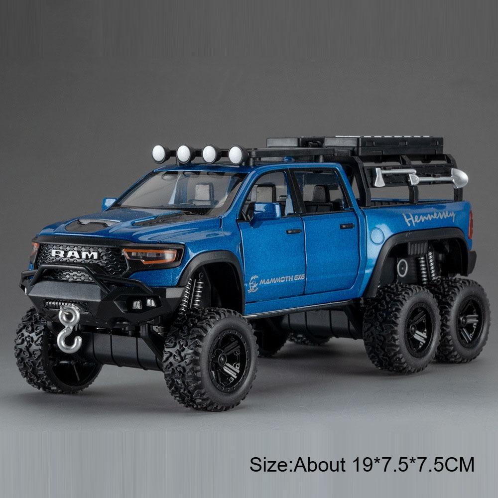 1:32 Mammoth Raptor F150 Alloy Model Car Toy Sound Light Diecast Metal Pull Back Off-road Pickup Models Collection Kids Gifts