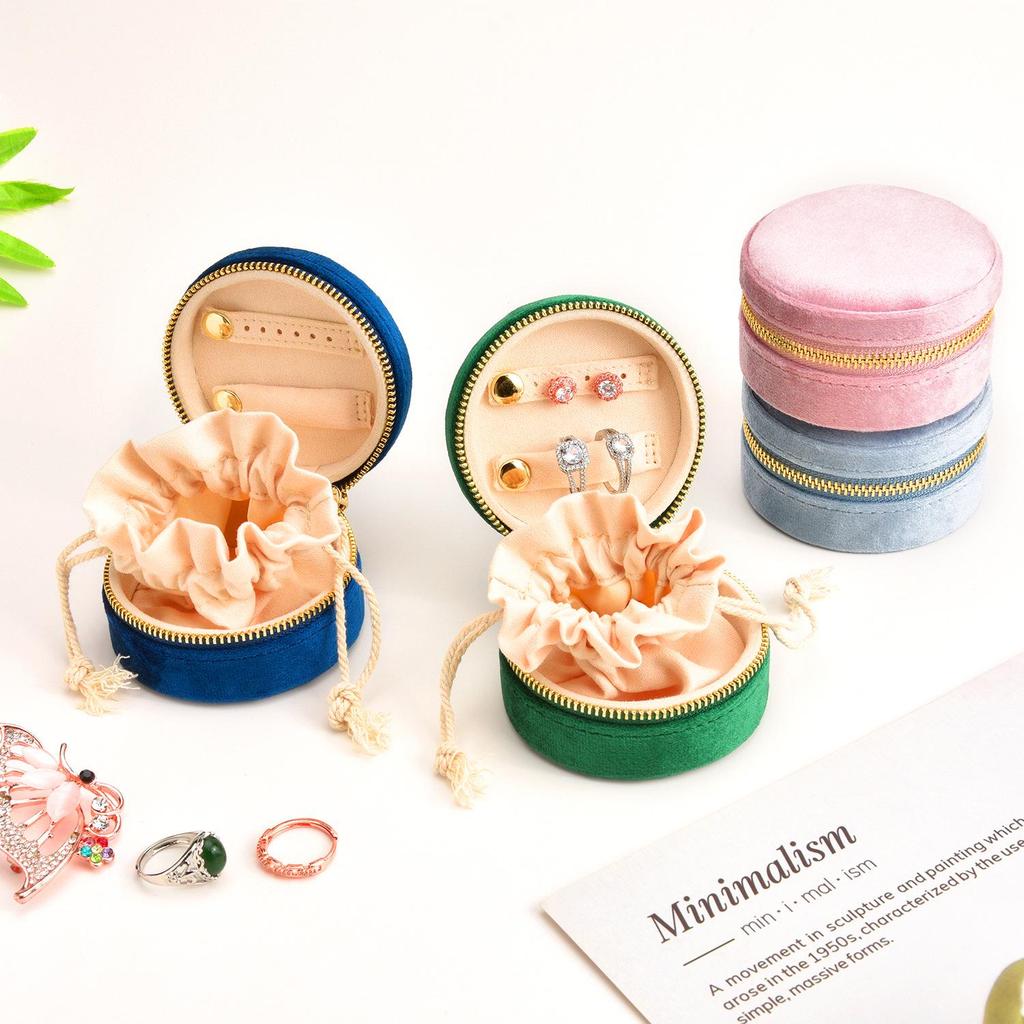 Портативная бархатная шкатулка для украшений в форме сердца для ожерелий и серег - маленькая, большой вместимости