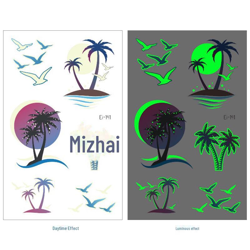 Фэнтези градиентные светящиеся наклейки-татуировки в виде бабочек