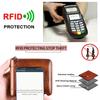 Кошелек из натуральной кожи для мужчин, RFID-блокировка, двойная молния, кошельки, верхний слой из воловьей кожи, многофункциональный ID, держатель для кредитных карт, сумка для монет
