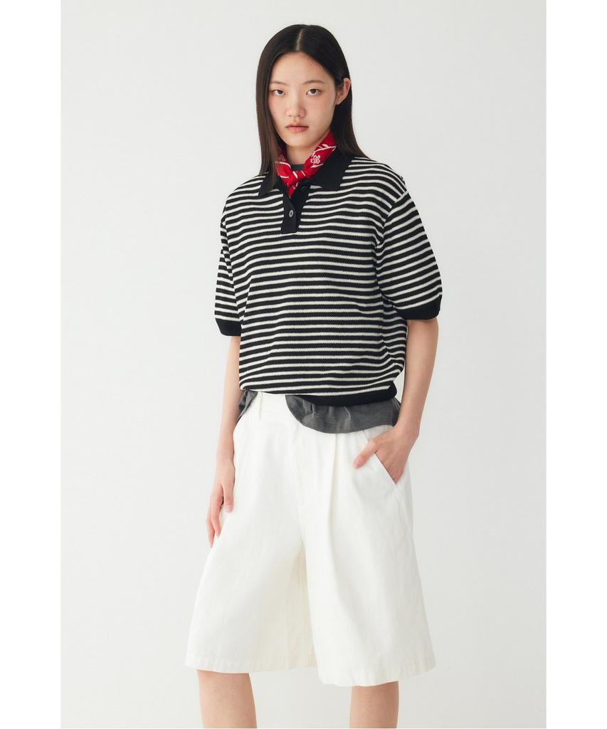 STUDIO TOMBOY Полосатый воротник Пуловер _Черный_9176352971