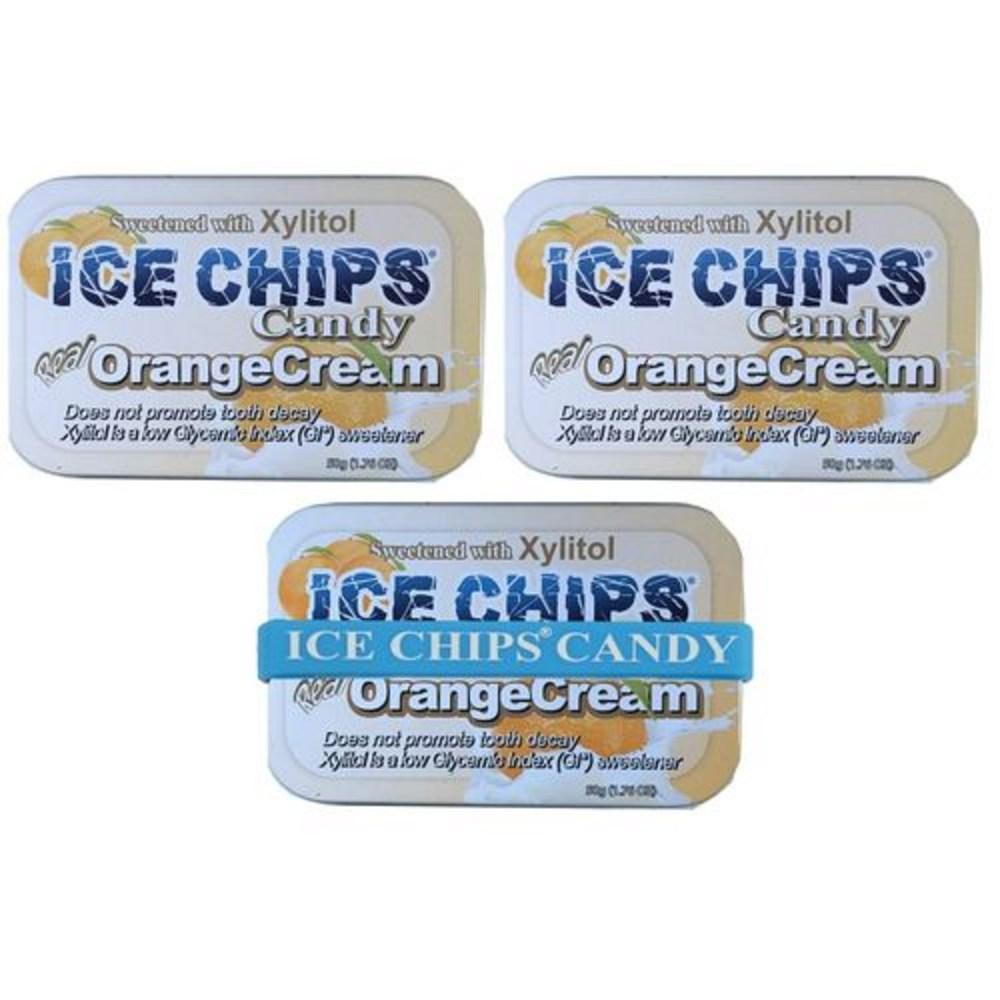 CHIPS Xylitol Candy Tins Total Orange Ice Chips Xylitol Candy Tins Orange Cream 3 pcs Pack - ICE 5.28