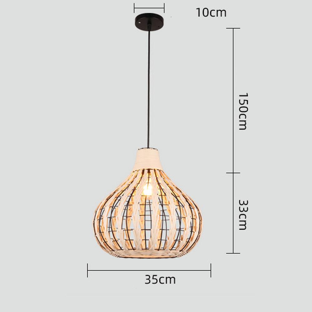 JOYINLED Bamboo Chandelier Handwoven Rattan Pendant Light Wicker Lamp Shade Ceiling Light Fixture Weave Hanging Light 35CM