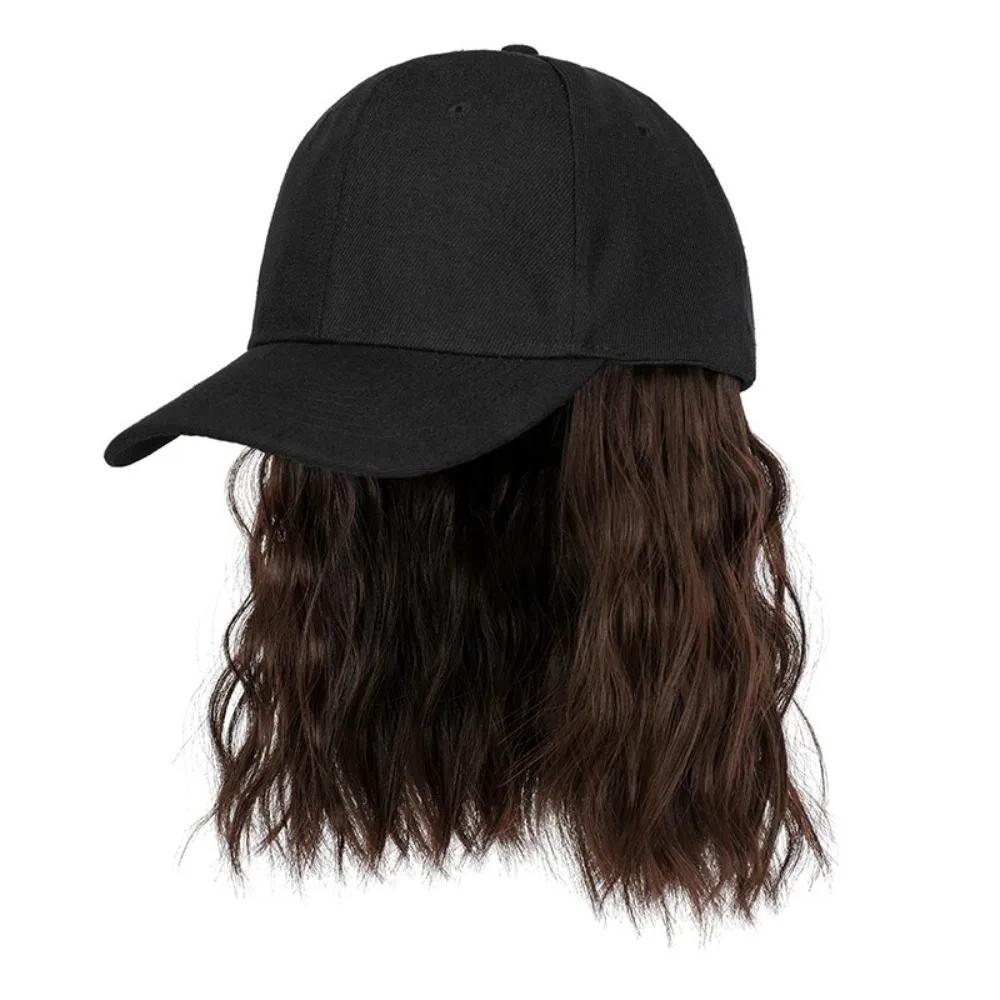 Модная Интегрированная Парик Шапка-Кепка Волнистый Короткий Боб Бейсболка Snapback Кепка Подарок