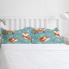 Cartoon Animal Fox Orange Blue Leaves Bedding Set 3pcs Duvet Cover Pillowcase Kids Adult Quilt Cover Double Bed Set Home Textile