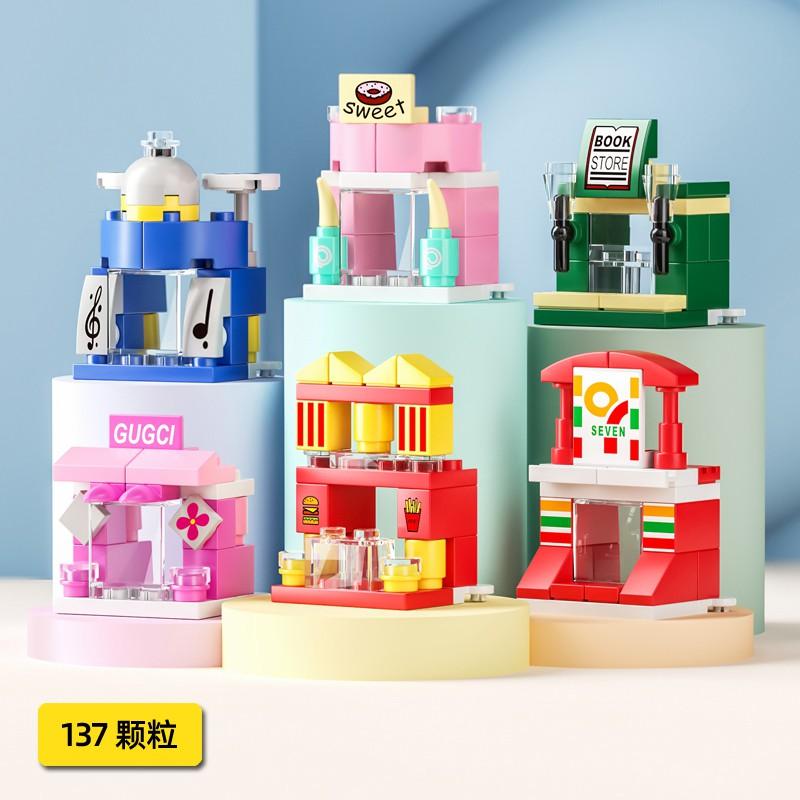 В НАЛИЧИИ Мини 6 в 1 Строительные блоки Сделай сам Обучающая игра для детей Полиция Самолет&пожарная машина&замок Модель Строительные блоки