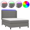 Maison Exclusive - Sommier à lattes de lit matelas LED Gris foncé 140x190 cm Tissu