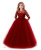 Girls Long Sleeve Flower Girl Wedding Dress Princess Gown