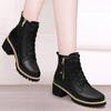 Модные меховые осенне-зимние ботильоны для женщин, элегантные на среднем каблуке, женская короткая обувь, кожаные, в стиле new rock, по акции, горячие ботильоны