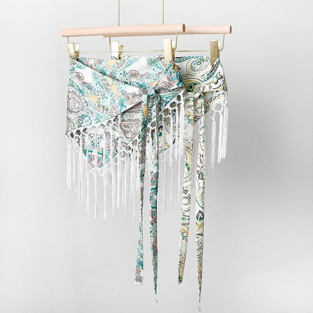 Tassels Fringe Waist Belt Embroidery Floral Triangular Belt Triangle Waistband Dress Jeans Decor