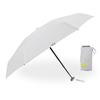 ogawa Зонт-парасоль складной ультракомпактный мини с защитой от УФ-лучей, светоблокирующий, с теплоотражающим покрытием, ручное открытие, 50 см, цвет зеро и хлопково-белый