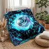 Futuristic Soccer Ball Artwork Theme blanket Lightweight Warm Flannel Blanket Decorative Throw Blanket for Home Decoration