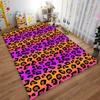 Colorful Leopard Print Carpet with Gradient Orange and Purple Background Design Suitable for use as an anti-slip    for    room and bedroom sofas