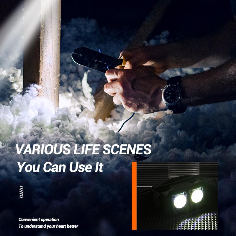 Super Bright Led Headlamp Portable COB Sensor HeadLight With 18650 Battery USB Rechargeable Head Flashlight For Fishing Camping