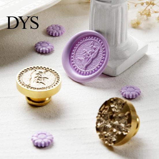 Miniature Seal Stamp Head Lily Floral Brass Wax Head, Cute Plant Themed Engraved Botanical Sealing for Journal Card Gift Wrapping Wedding Invitation