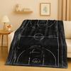 Classic Basketball Court Art Flannel Blanket,Ultra Soft Warm Plush Throw for Home Bedroom Bed Sofa Cover Travel Camping  Gift