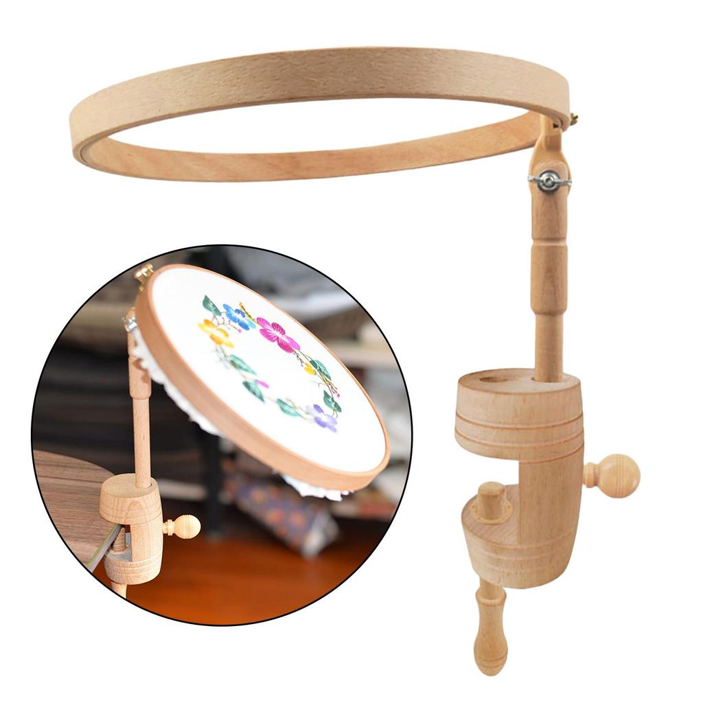 Регулируемый на 280° стол из бука, встроенные маленькие пяльцы для вышивания, настольные простые пяльцы для вышивки крестиком