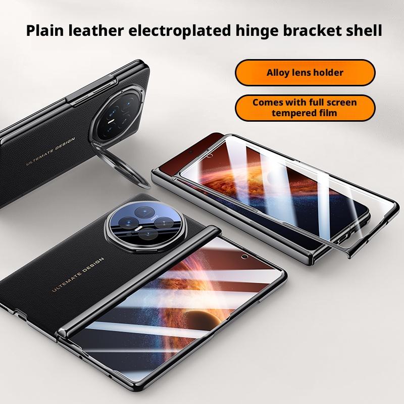 Чехол-подставка с магнитной петлей для Honor Magic V6, защитная крышка на заднюю панель, из гальванизированной веганской кожи