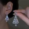 Christmas Tree Earrings for Women Silver Earrings High Quality Versatile Earrings Jewelry Accessories for Women