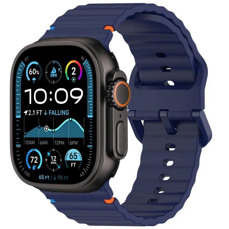 Силиконовый Ремешок Для Apple Watch Серии 10 46мм 42мм Спортивный Браслет Для Iwatch 10 9 8 7 6 45мм 42/44/40мм 38мм Ремешок Наручный