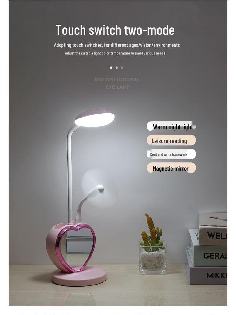 2025 Cross-border Multifunctional Eye-Protecting Desk Lamp, Magnetic Thumbs-Up Design, Heart Shape, Stepless Dimming