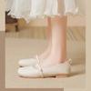 New Mary Jane Women's Shoes 2025 Summer Fairy with Skirt Shallow Mouth Flat Bottom Versatile Low Heel Soft Sole Doudou Single Shoes