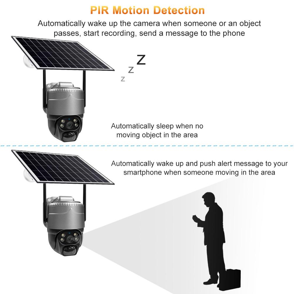 Камера видеонаблюдения на солнечной батарее, Водонепроницаемая IP-сетевая камера, Беспроводной Smart CCTV-видеорегистратор WIFI/4G