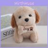 Dog Cute Sitting Plush Toy With Bone Decor And Letter Embroidery For Gift Kids