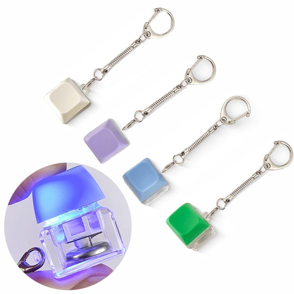 Finger Keyboard Cap Button Keycap Keychain Fidget Clicker Toy Relaxing Finger Keyring Adult