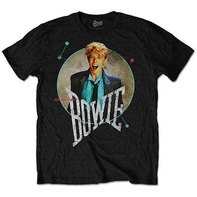 Мужская David Bowie Круг Крик (Назад Печать) Приталенная футболка Черная