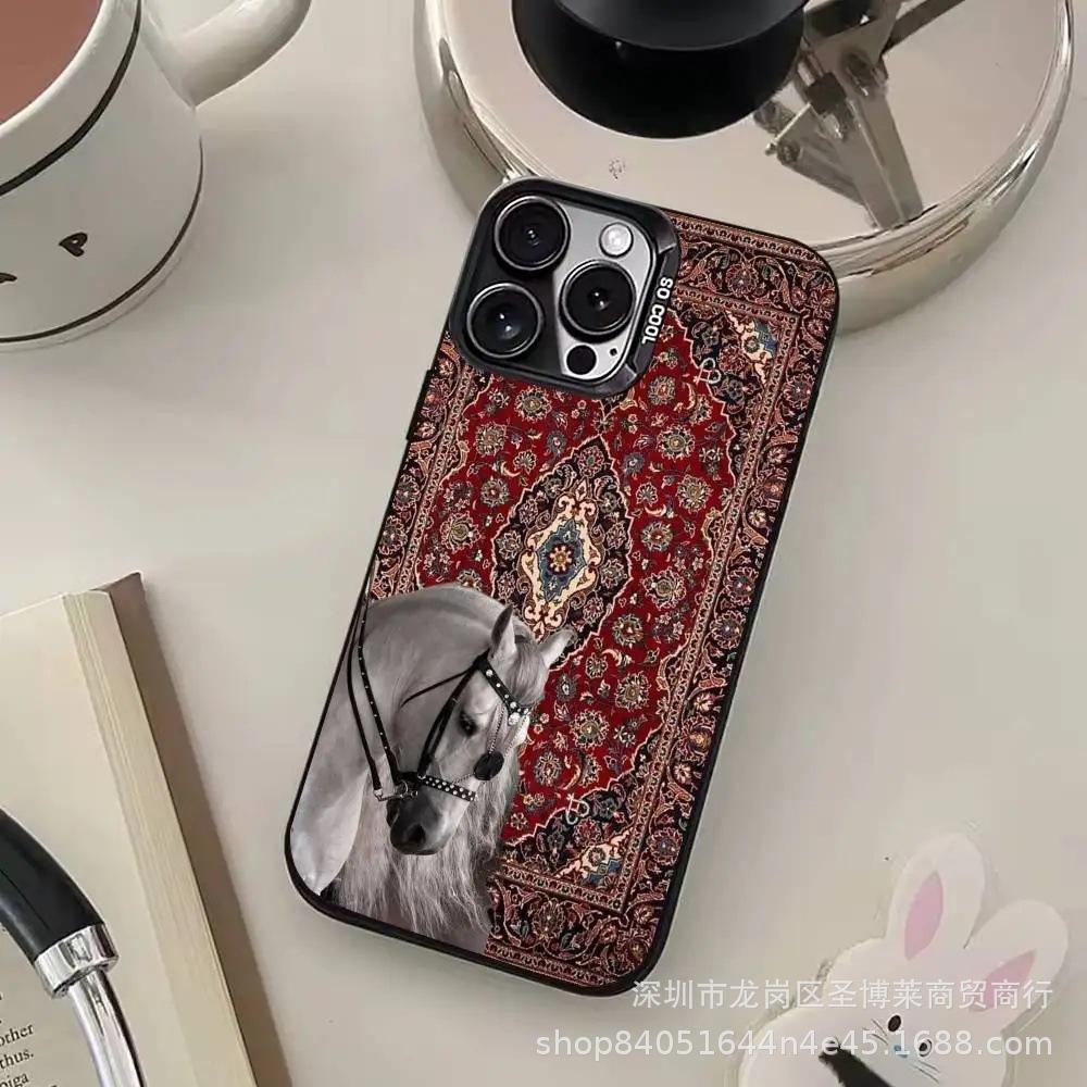 Ретро темная лошадка для Apple 15 цветной серебристый iPhone14promax креативный 13/11 матовый 16 защитный чехол 17